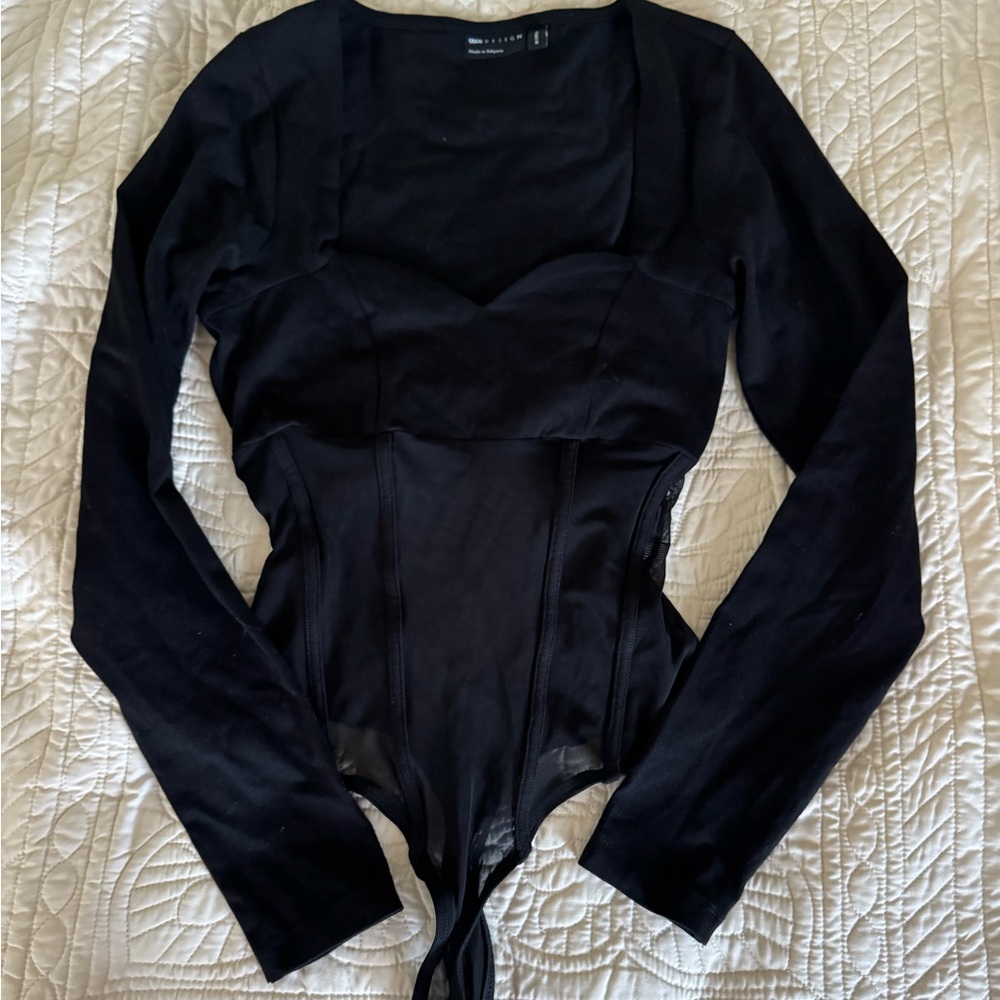 ASOS Black Sweetheart Neck Bodysuit
